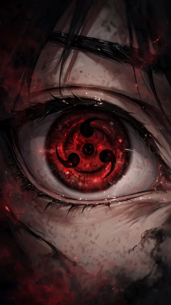 anime red eye tomoe pattern naruto wallpaper