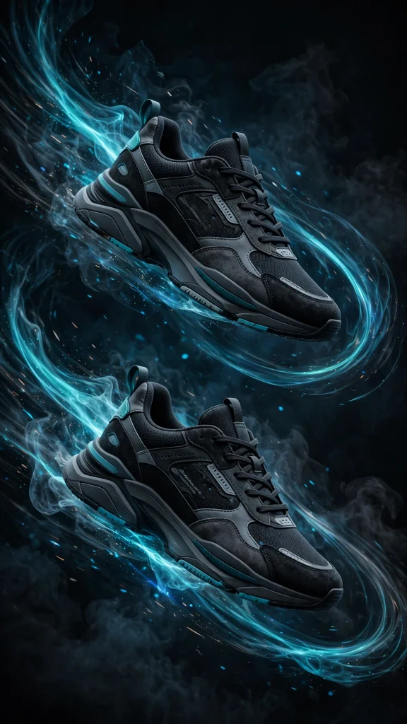 Floating streetwear sneakers wallpaper