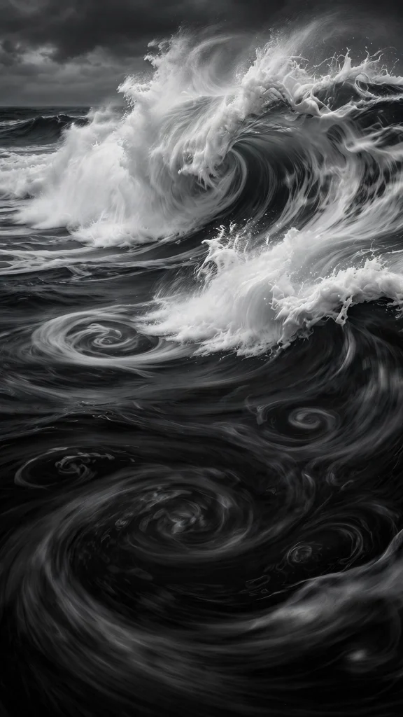 17 Wallpaper Aesthetic Black and White Ideas You'll Love 5 Crashing ocean wave wallpaper aesthetic black and white