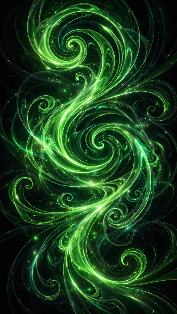 17 wallpaper backgrounds green for a fresh screen look 7 Neon green abstract swirls on dark background