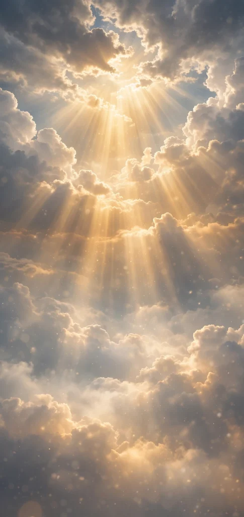 17 Wallpaper iPhone Jesus Designs to Love 7 Heavenly clouds parting with golden light iphone wallpaper