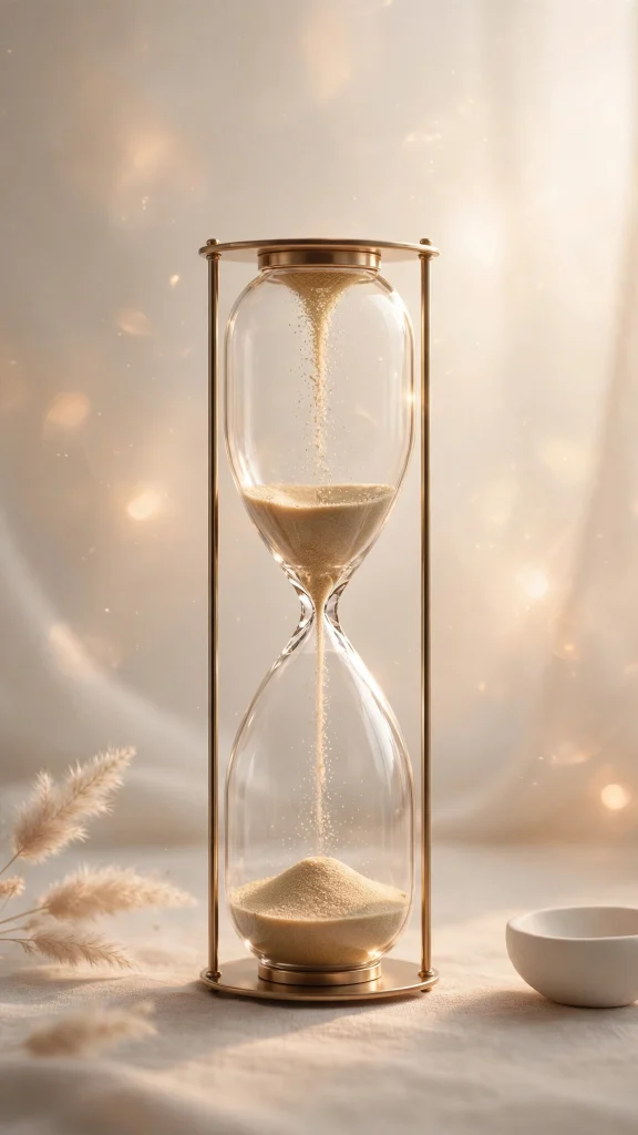 glass hourglass with falling sand wallpaper iphone ios 26
