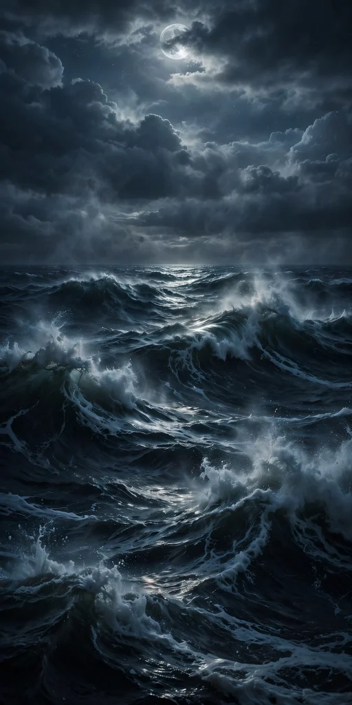 Dark ocean waves at night wallpaper iphone dark