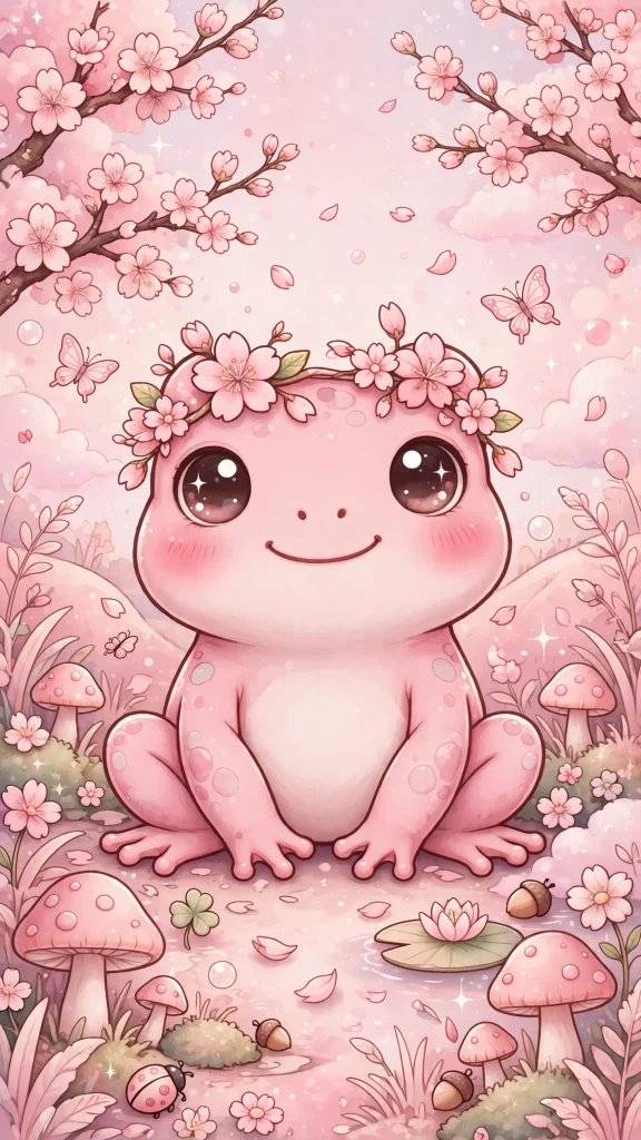 17 Wallpaper Pink Cute Ideas for Your Phone 3 Cute pink frog kawaii wallpaper pink cute