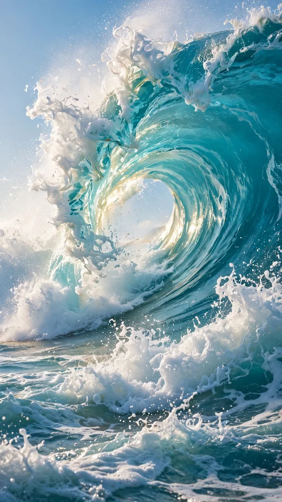 17 Wallpaper iPhone Summer Wallpapers for Sunny Phones 3 Turquoise ocean wave curling with white sea foam