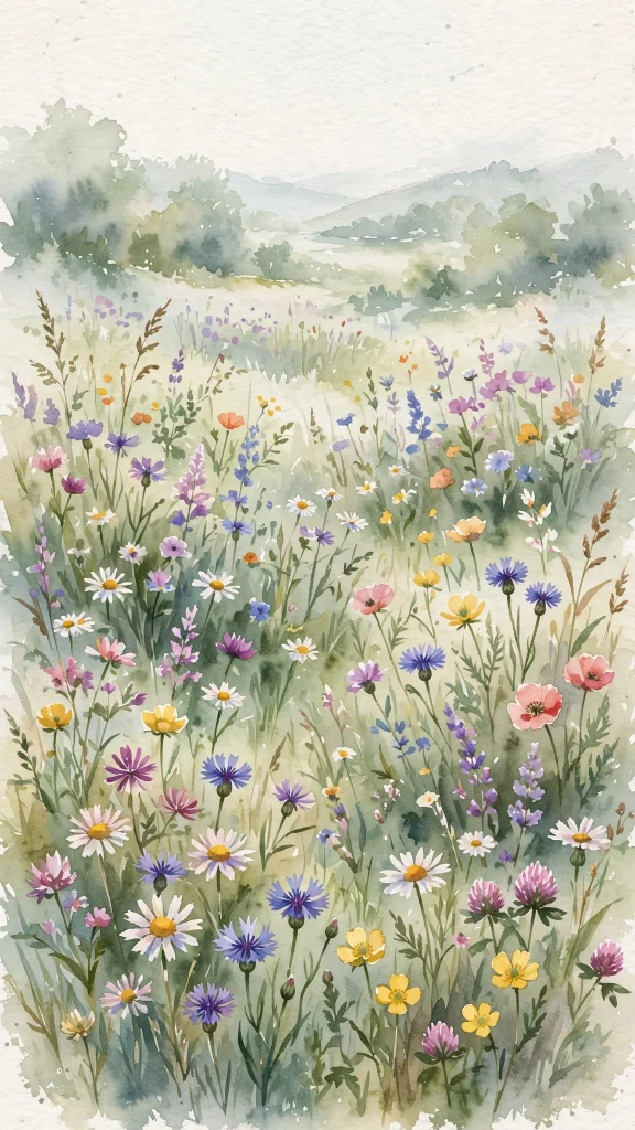 Flower Wallpaper: 17 Beautiful Floral Designs 14 wildflower meadow watercolor flower wallpaper