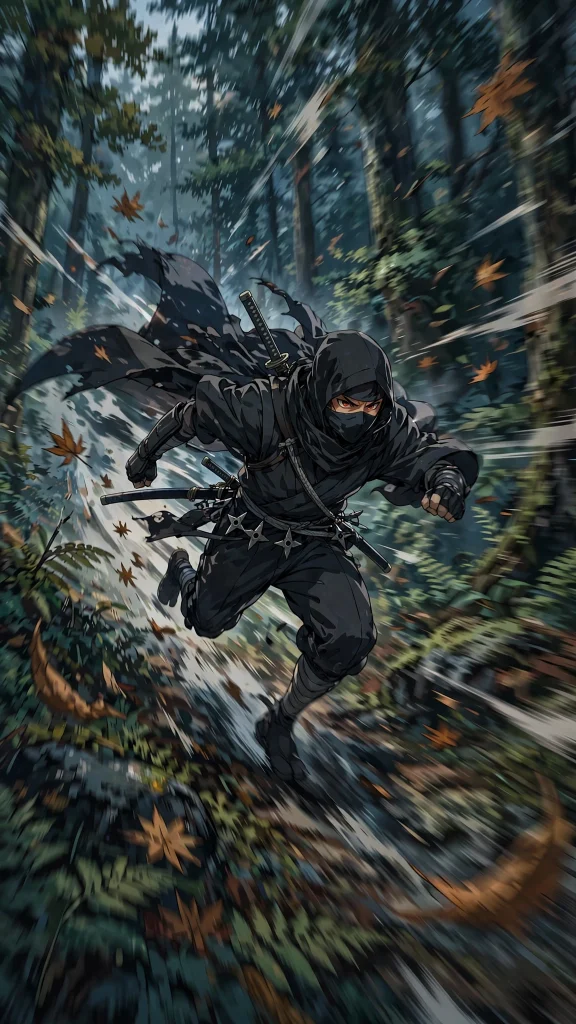 anime ninja running forest motion naruto wallpaper