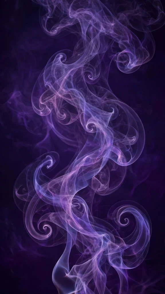 Purple smoke swirls on dark backdrop wallpaper