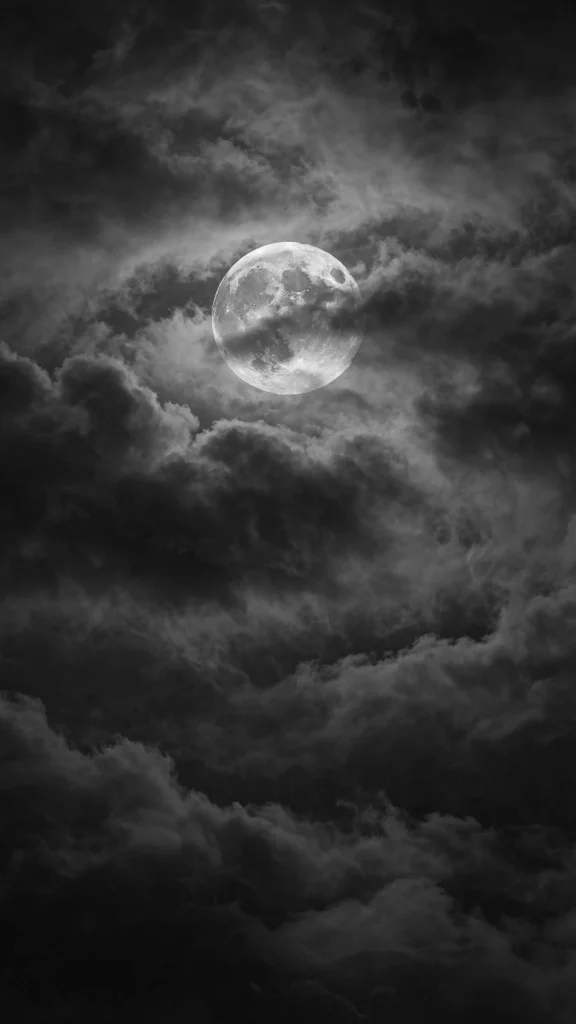 Black and White Wallpaper: 17 Stunning Designs 3 black and white moon clouds