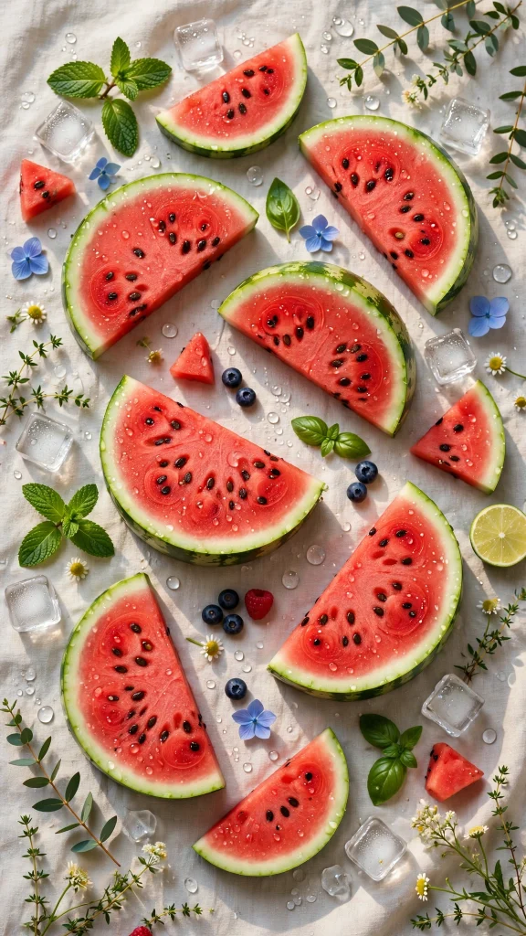 17 Stunning Wallpaper Backgrounds Summer Ideas 15 Watermelon slices flat lay fresh summer