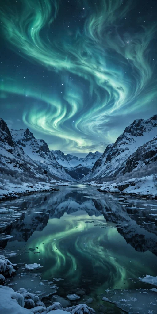 17 Wallpaper Backgrounds Laptop 1080p HD for Your Screen 9 Northern lights over snowy fjord