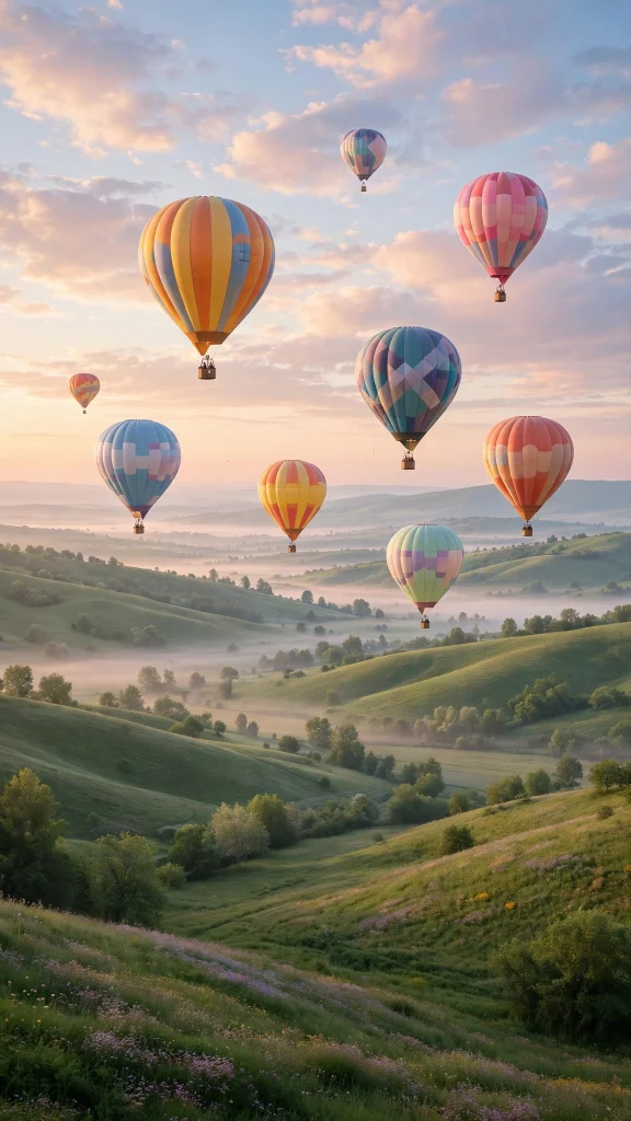17 Best wallpaper aesthetic laptop hd 1080p Wallpapers 16 Colorful hot air balloons drifting over a pastel valley