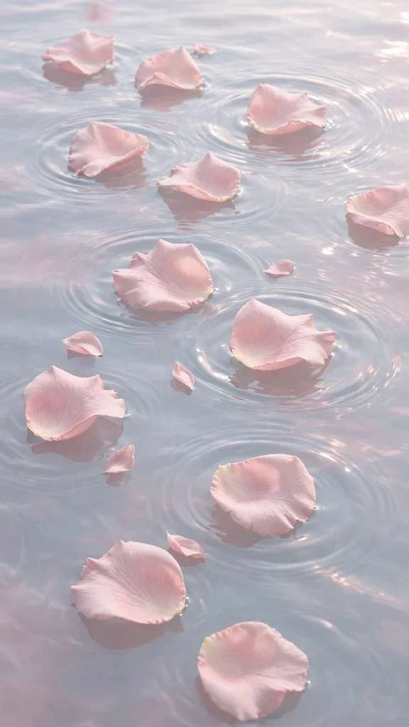 17 Dreamy wallpaper aesthetic pink soft for Phones 10 blush rose petals floating on calm pastel water