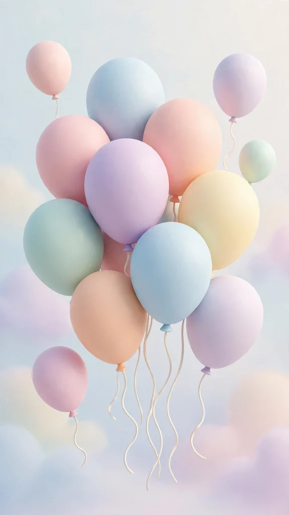 3d soft balloons pastel 3d wallpaper