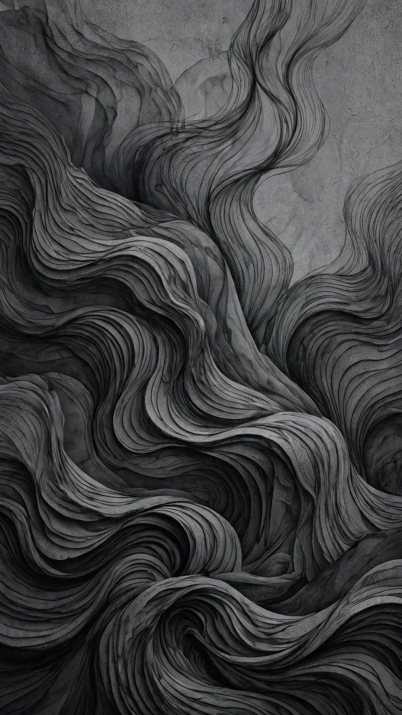 Charcoal grey abstract waves
