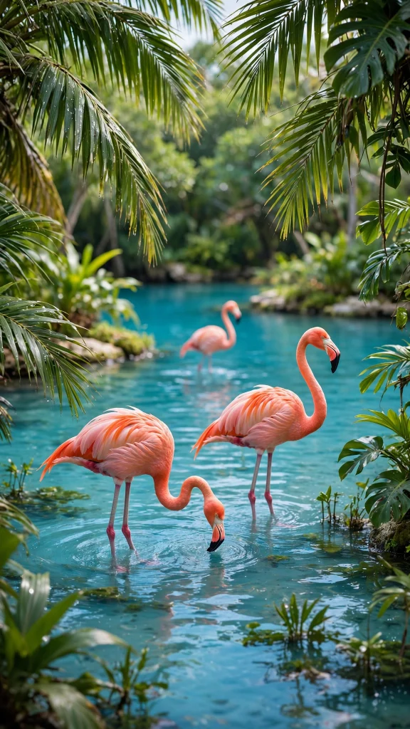 17 wallpaper aesthetic pink iphone Ideas 13 Pink flamingos in a tropical lagoon wallpaper