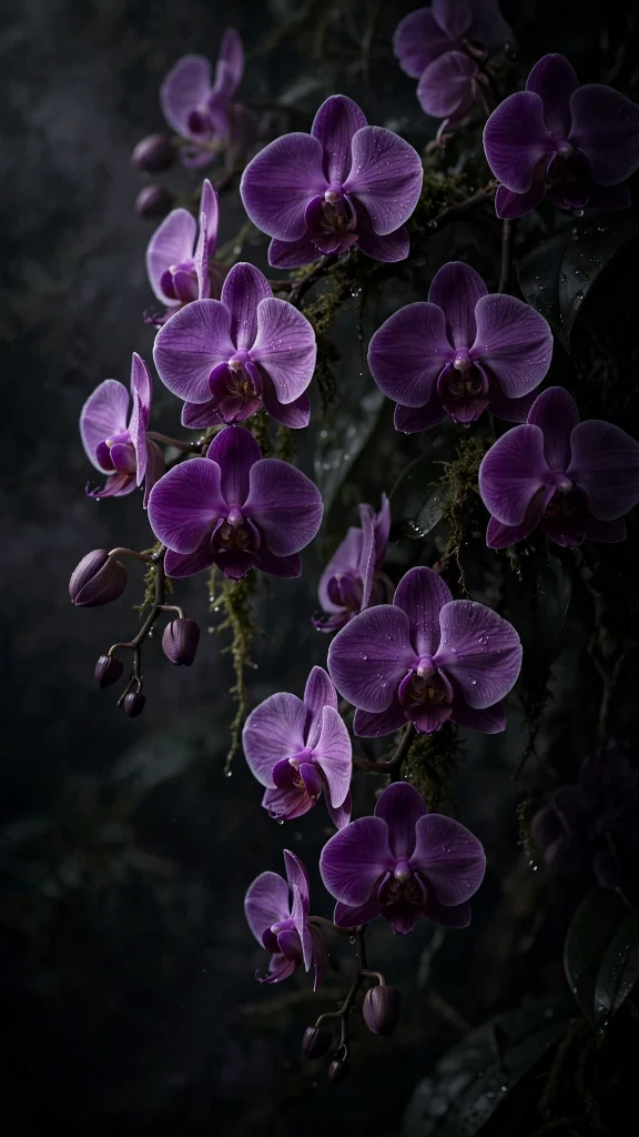 Flower Wallpaper: 17 Beautiful Floral Designs 15 purple orchids moody flower wallpaper