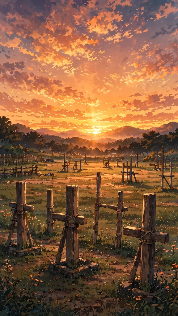 anime orange sunset training ground naruto wallpaper