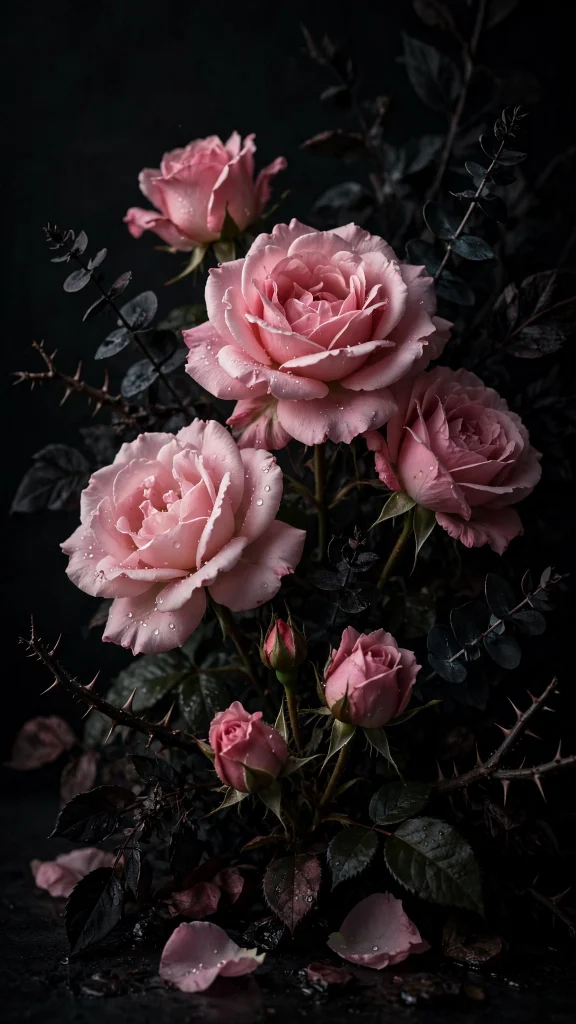 17 Stunning wallpaper pink and black Ideas for Your Phone 7 Pink roses on dark black background wallpaper