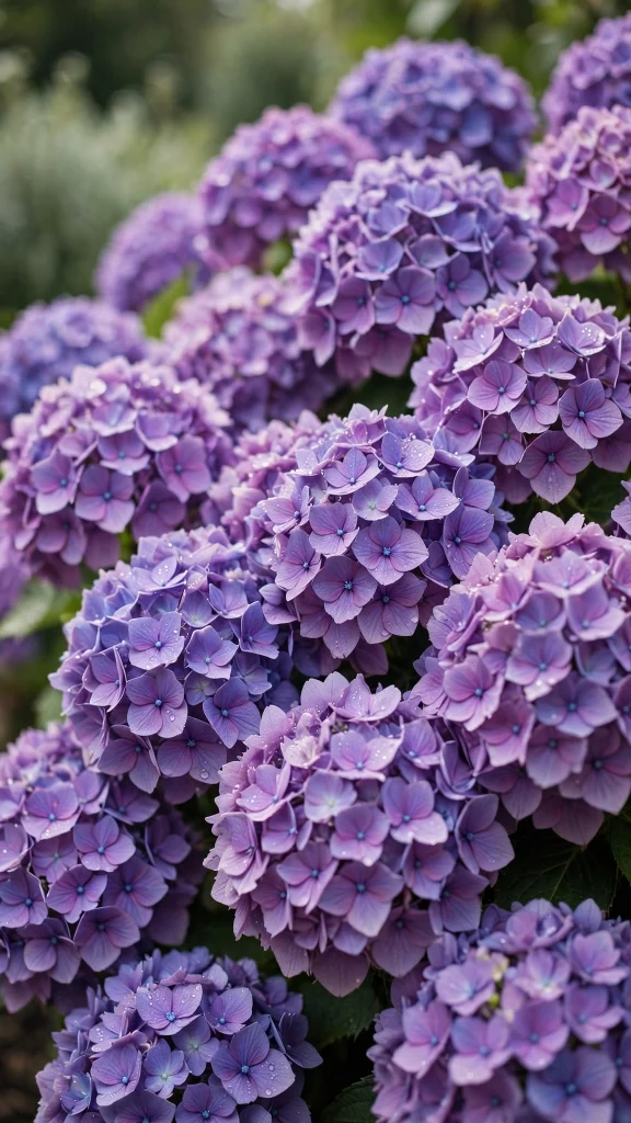 Purple hydrangea blossoms wallpaper