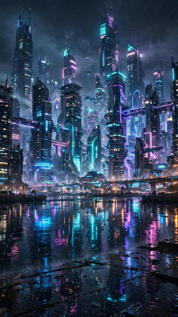 17 Stunning Wallpapers Samsung for AMOLED Screens 15 Futuristic city skyline at night with neon reflections wallpapers samsung