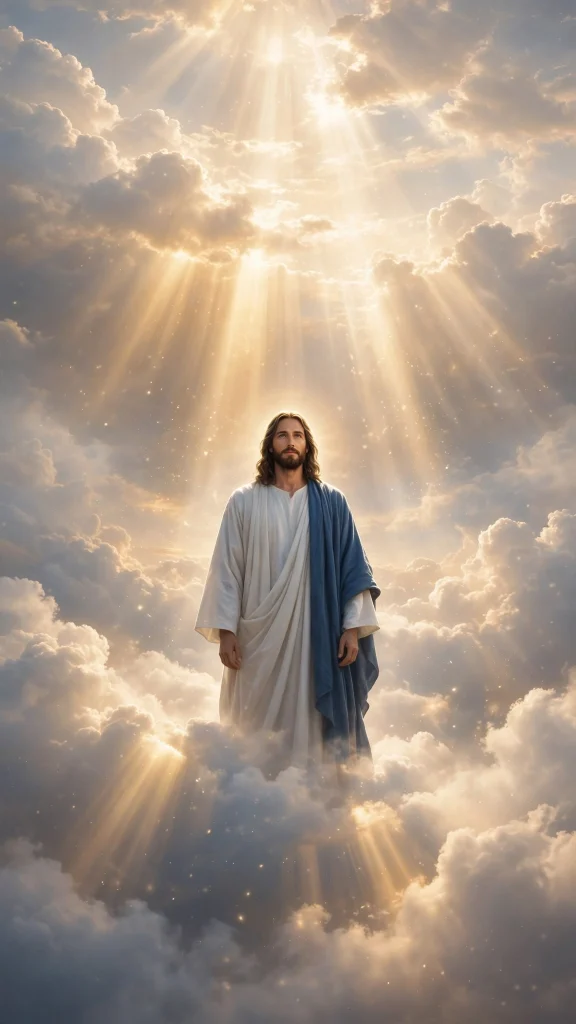 17 Beautiful wallpapers jesus for Your Phone 14 Jesus in clouds with divine light breaking through