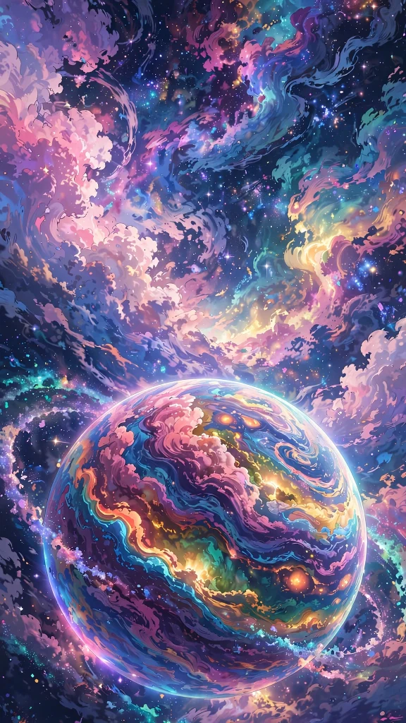 17 Beautiful Wallpaper Backgrounds Anime for Screens 6 Anime space scene with planet and stars