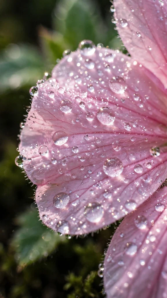 17 Best Wallpaper Backgrounds 4K for Your Screen 5 Macro flower petal covered in sparkling dewdrops