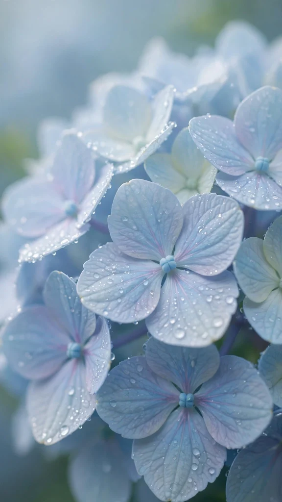 17 Beautiful Wallpaper Backgrounds Flowers for Your Phone 14 pastel blue hydrangea petals macro flower wallpaper background