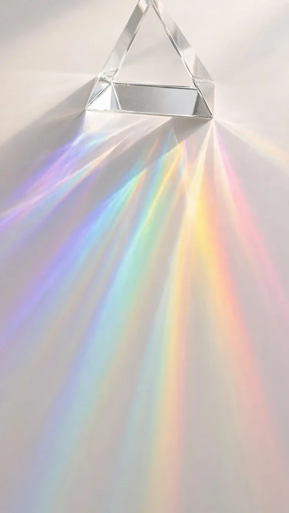 17 Free wallpapers for ios 26 to Download Now 11 Glass prism refraction with rainbow light streaks