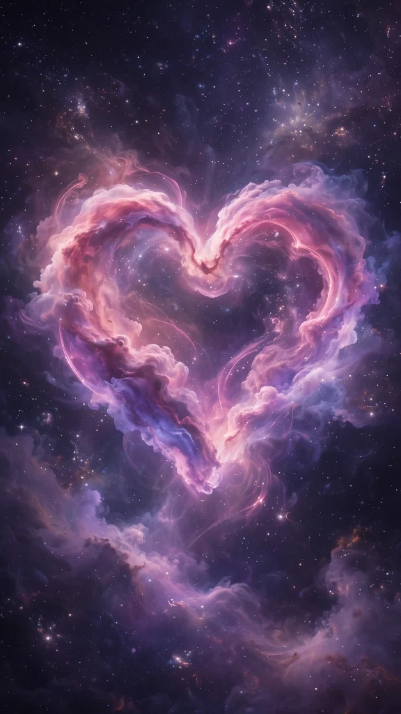 17 Best wallpaper iphone love for Your Phone 11 Cosmic heart-shaped nebula in pink and purple among stars