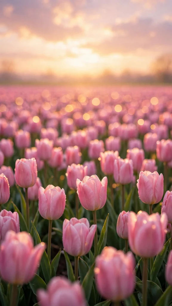 17 Best Wallpaper Iphone Pink Aesthetic Ideas 11 Pink tulip field at golden hour with dreamy bokeh