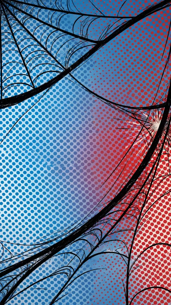 17 Cool Wallpaper Iphone Spiderman Ideas 13 Retro comic halftone dots in red and blue with web strands