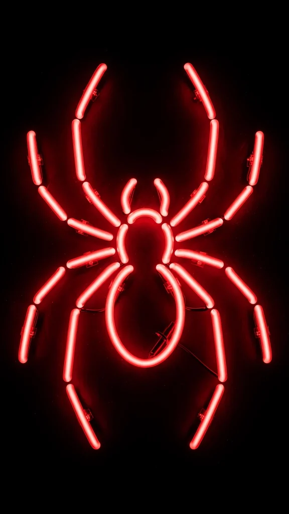 17 Wallpaper Aesthetic Spiderman Designs You'll Love 13 glowing red neon spider wallpaper aesthetic spiderman sign