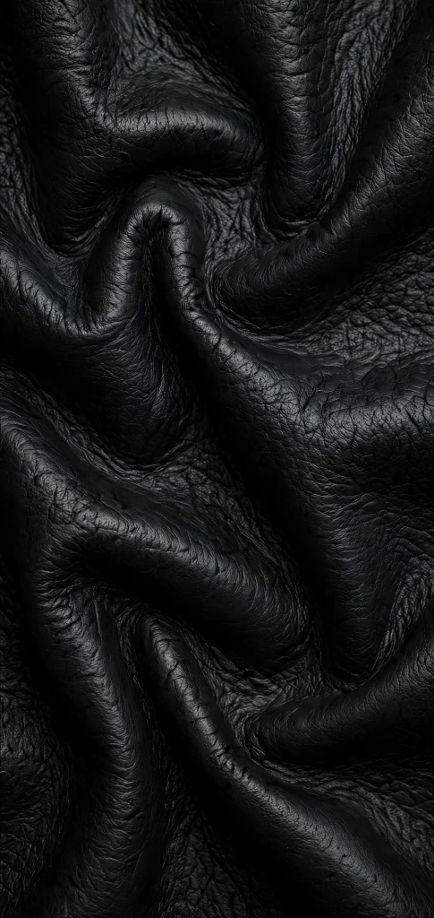 Black leather texture close up phone wallpaper