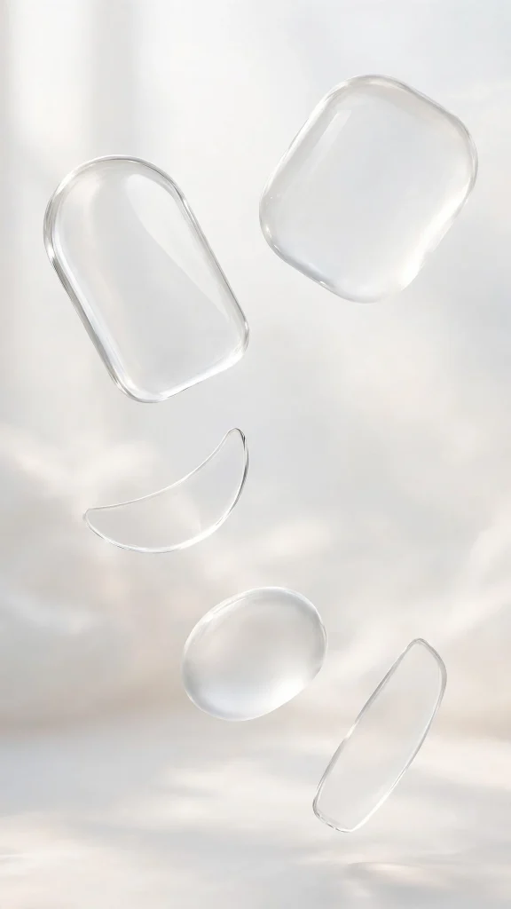 airy white minimal glass shapes wallpaper iphone ios 26