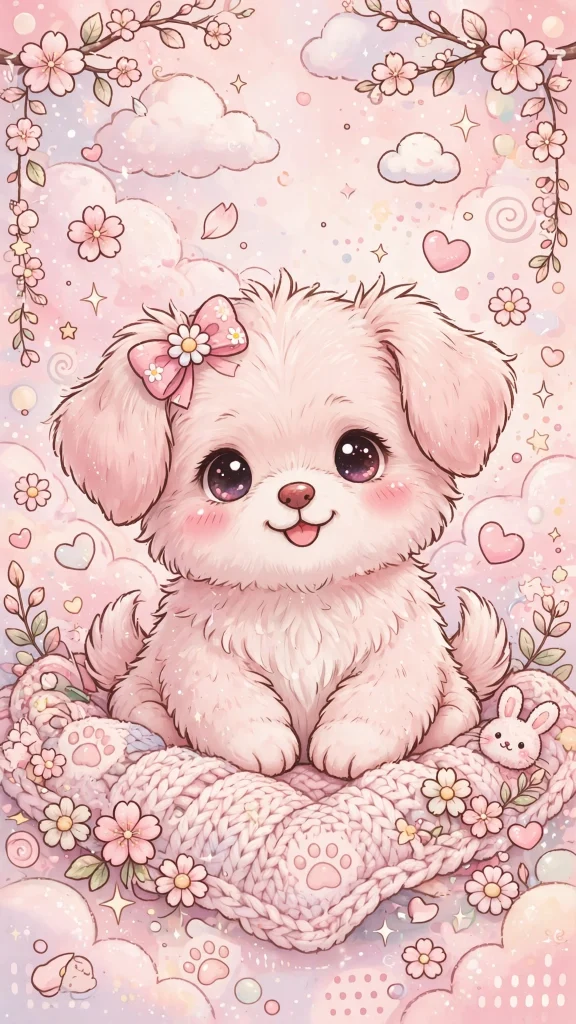 17 Wallpaper Pink Cute Ideas for Your Phone 4 Cute pink puppy pastel wallpaper pink cute