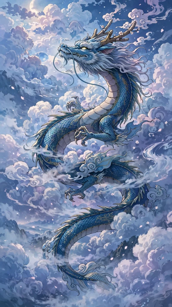 17 Best Wallpaper iPhone Anime for Your Phone 6 Anime dragon flying through soft clouds