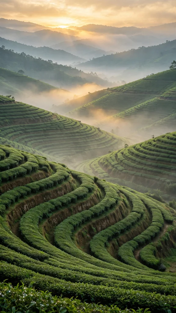 17 Fresh wallpaper iphone green Ideas You'll Love 6 Green tea plantation terraces at sunrise