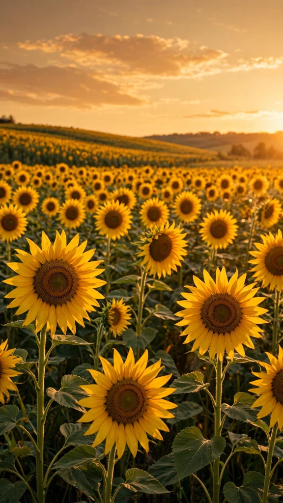 Sunflower field at golden hour wallpaper iPhone flowers