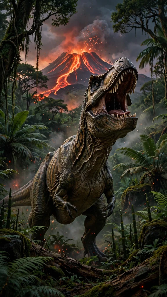 T-rex dinosaur roaring wallpaper