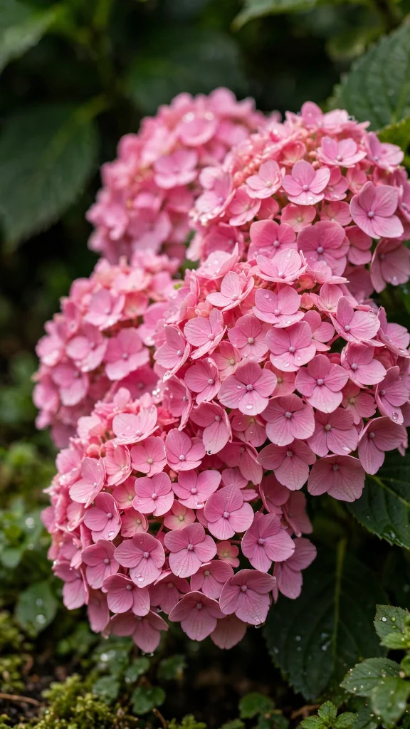 17 Beautiful Wallpapers Flowers for Your Phone 4 Pink hydrangea cluster wallpapers flowers close-up shot