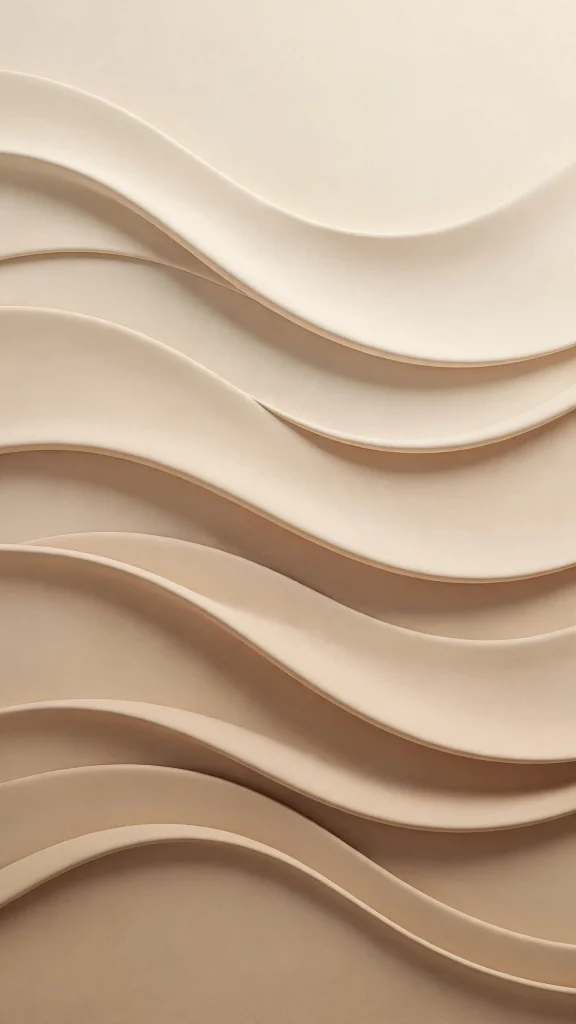 wallpaper aesthetic lock screen with smooth cream wave curves