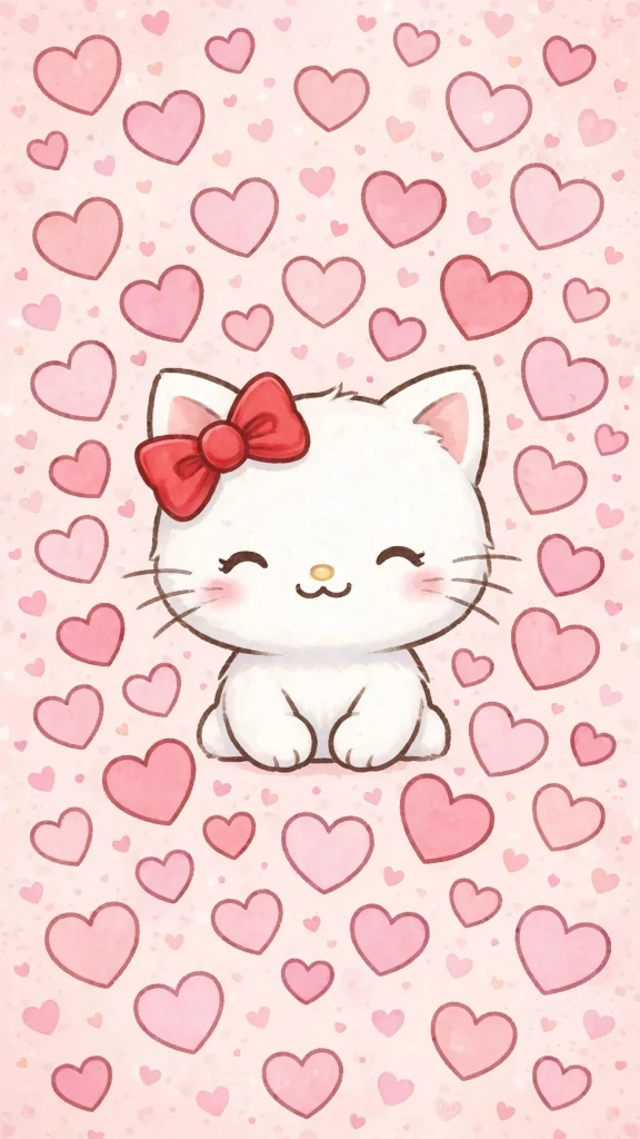 17 Cute wallpaper iphone hello kitty Designs 4 Hello Kitty surrounded by a cute hearts pattern
