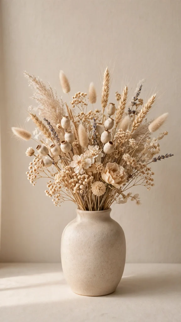 Wallpaper Aesthetic Beige: 17 Cozy Neutral Ideas 12 dried beige flower bouquet wallpaper