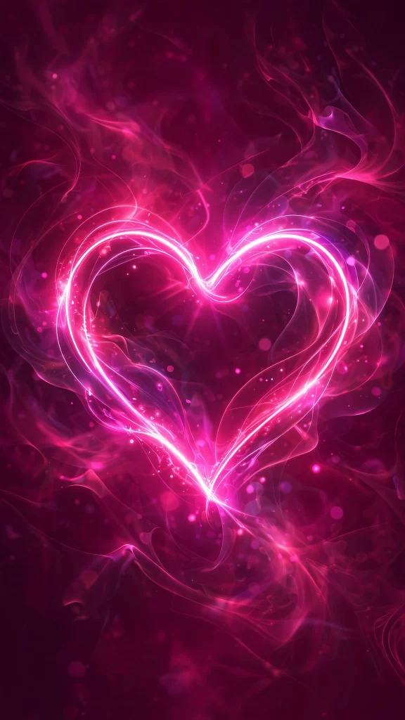neon heart glow dark pink wallpapers iphone fondos