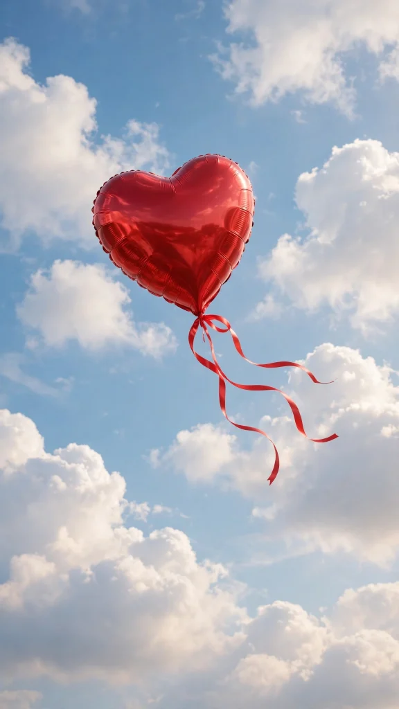 17 Best wallpaper iphone love for Your Phone 12 Heart-shaped red balloon floating in a bright blue sky with clouds