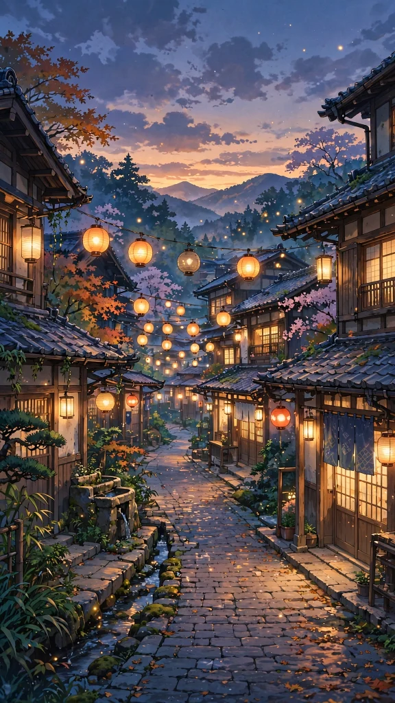 Demon Slayer Wallpaper: 17 Epic Anime Designs 13 anime village dusk lanterns demon slayer wallpaper