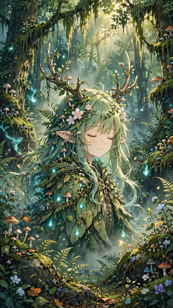 17 Best Wallpaper iPhone Anime for Your Phone 7 Anime forest spirit glowing among tall trees