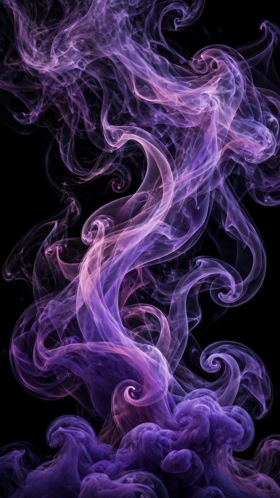 Purple smoke billowing against a black background